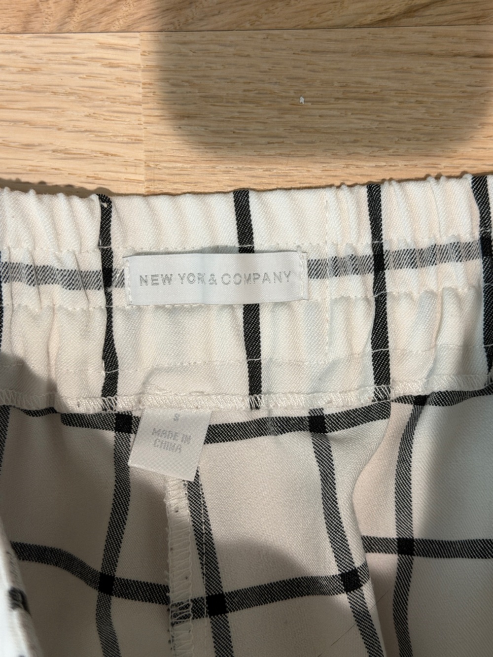 New York & Company White and Black Windowpane Pants - Picture 3 of 3